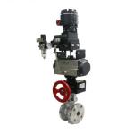 PTFE Seal V Cut Pneumatic Control Ball Valve DN50 Stainless Steel Ball Valve