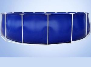 China 50000 Liters Folding Tarpaulin Fish Pond , Blue Color Aquarium Fish Tank With Steel Frame factory