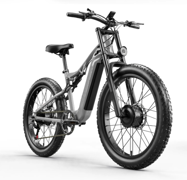 Full Suspension Electric Mountain Bike 48V 1000W 17.5Ah Hidden Lithium Battery Power