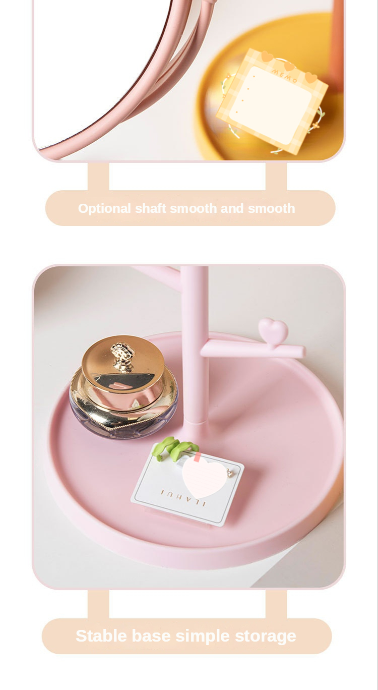 Small Circle Plastic and Glass Mirror for Everyday Top Fashion Adjustable Make Up
