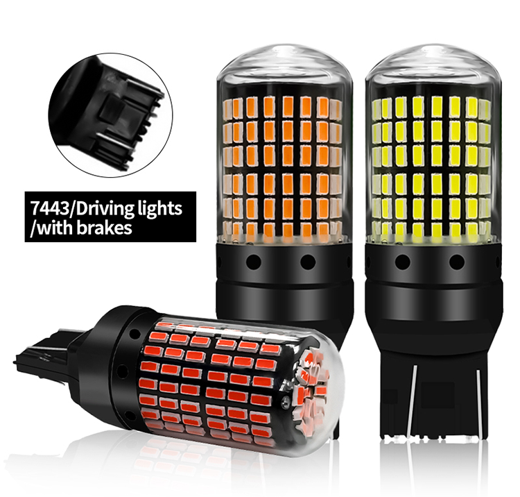 T20 144smd Car Led Bulb 1156 1157 7440 7443 White Yellow Red Light Led Turn Signal Light Driving Reverse Brake Light Bul
