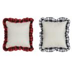 Double Sided Sublimation Pillow Case Blanks Printed Plaid Cotton Linen Pillow