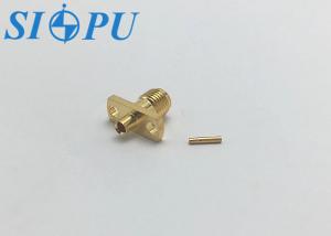 China Female Two Hole Flange SMA RF Connector Mates With 2# Semi Flexible Cable factory