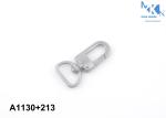 Embossed Logo Bag Snap Hook Matt Silver Plating Corrosion Resistance