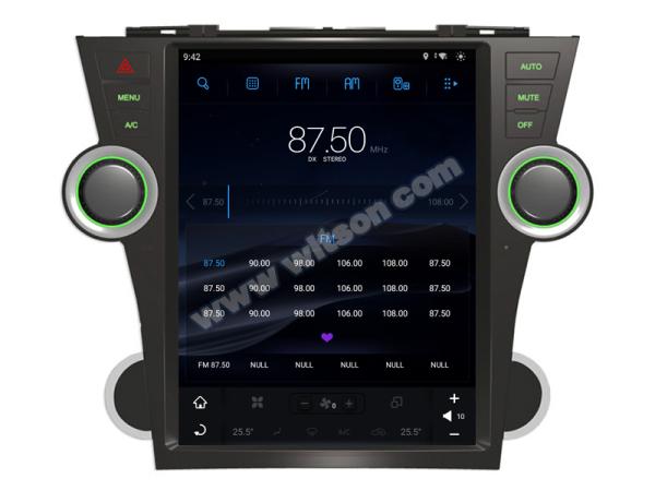 12.1" Screen Tesla Vertical Android Screen For Toyota Highlander 2 XU40 2007
