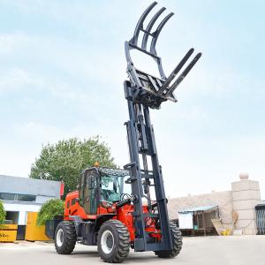 China EPA Certified Rough Terrain Straight Mast Forklift 4ton 5ton High Strength on sale