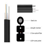 Outdoor FTTH Drop Fiber Optic Cable 2km G657A1 LSZH Flat Type Single Mode