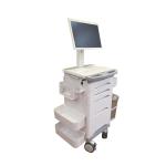 White Medical Mobile Information Nursing Cart With Brake Caster