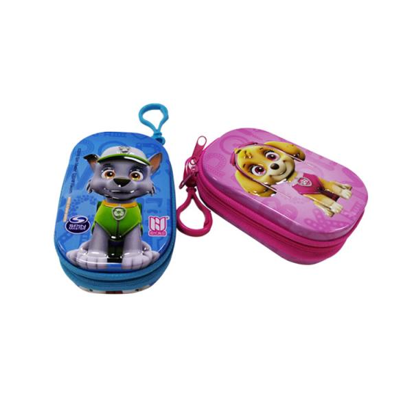 China 3D Embossing Cartoon Custom Tin Can Oval Zipper Metal Tin Box With Plastic Hanger factory