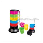 customed logo promotion stacked 5pcs set Eco pp rainbow coffee water milk bottle