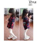 2016 Fashion Korean Style Kid's Checked Pattern Red Color Long Sleeve