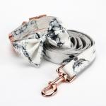 Custom Printed Harness Leash Set Pu Leather Dog Collar Leash Set