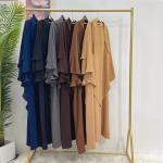 Muslim Women Prayer Elegant Summer Dresses Round Collar Muslim Ethnic Wear