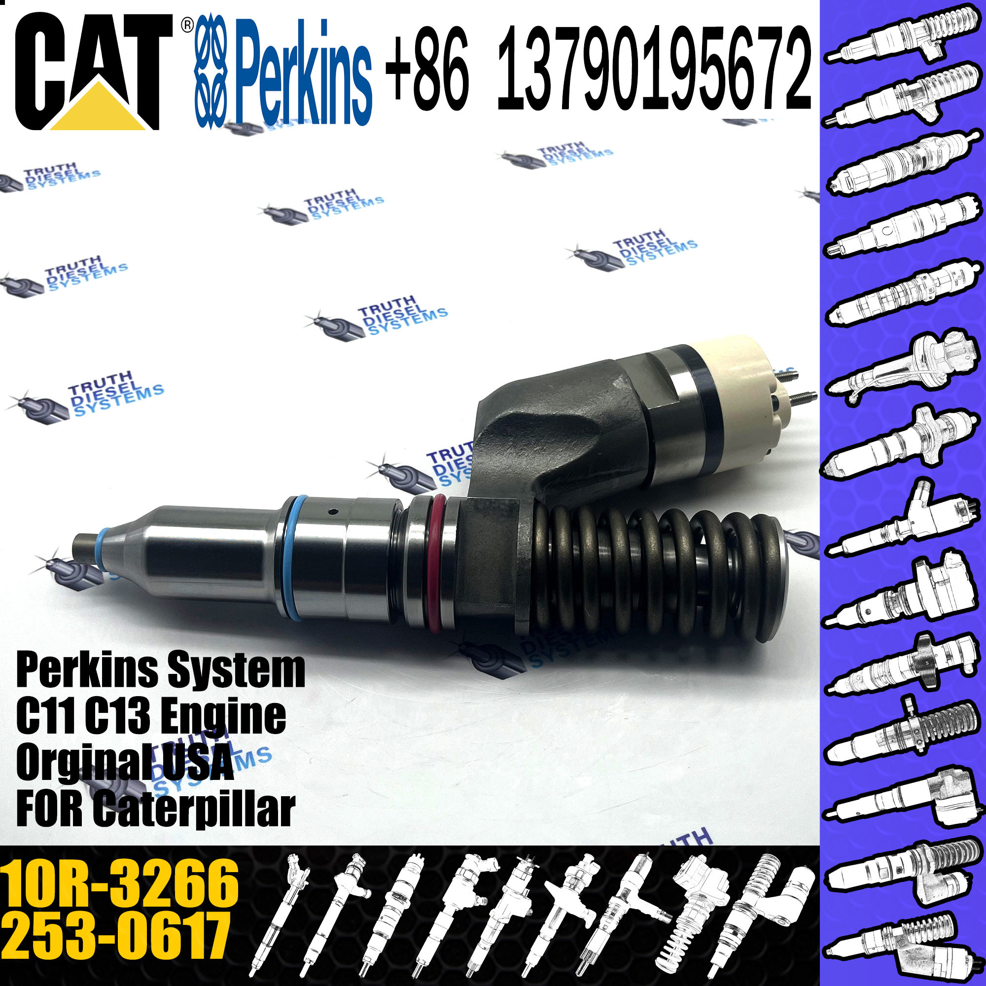 C15 C18 C27 C32 Genuine Diesel Fuel Injector 253-0616 2530616 10R-3265 For Caterpillar Engine