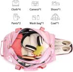 Water Resistant Polyester Metalic Pink Color Overnight Weekender Gym Dance Bag