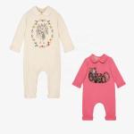 igh Quality Unisex CVC Fabric Cotton Baby Rompers Long Sleeve Solid Color Infant