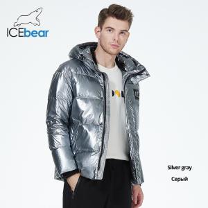 China Bright Silver Windproof Winter Jacket Waterproof Short Thick Winter Jacket Mens Shining Fabric factory