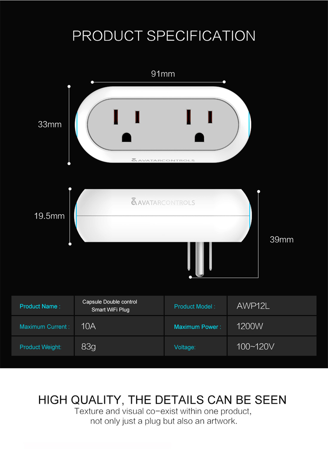 2 in 1 smart wifi plug with ETL certificate