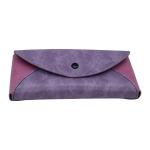 Purple Oem Labels Soft Leather Eyeglass Pouch Portable Hot Stamping Logo