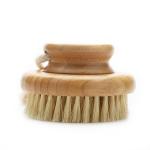 Natural Bamboo Body Dry Exfoliating Brush White Horse Boar Bristle Shower Brush
