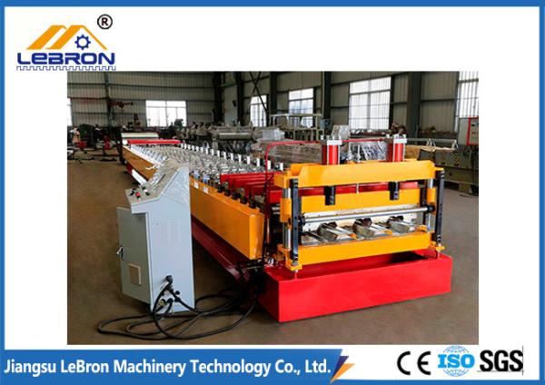 Red Color Floor Deck Roll Forming Machine For Galvanized Steel Floor Decking