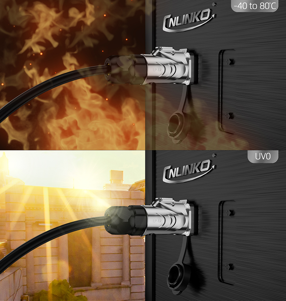 Cnlinko M12 Metal 7 Pin Plug Socket IP68 Waterproof Electrical Connector with Dust Cover