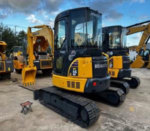 China Japan 5 tons of second-hand mini strong power Komatsu crawler excavator PC55MR. factory