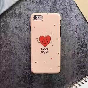 China TPU IMD Black Edge Scrub Star Love Smile Face Couple Style Cell Phone Case Cover For iPhone 7 6s Plus factory