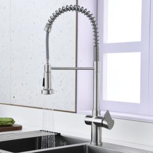 China SUS304 Stainless Steel Single Lever Pull Out Kitchen Faucet factory