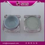 clear empty square acrylic jars for skin care cream ,transparent plastic