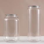 Leak Proof Food Safe PET Plastic Can Snap On Lid Durable Beverage Container