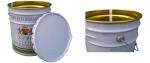 Gold Phenolic Lined Chemicals Metal Bucket With Lid