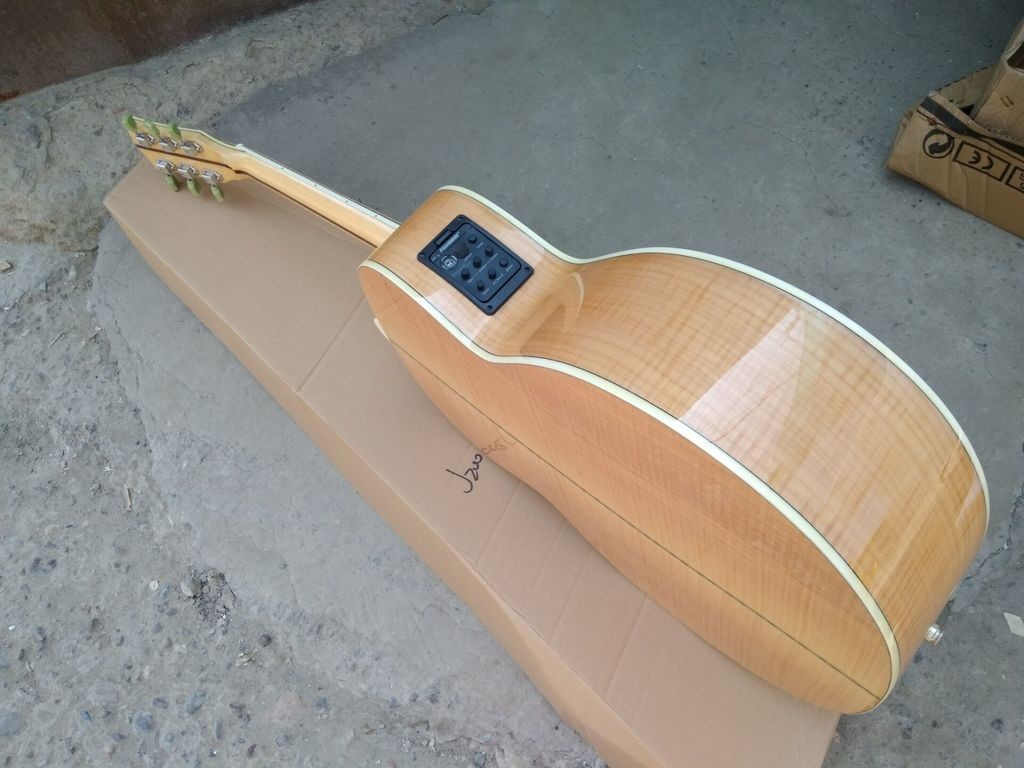 Flame maple custom G200 acoustic guitar Elvis Presley fretboard inlays
