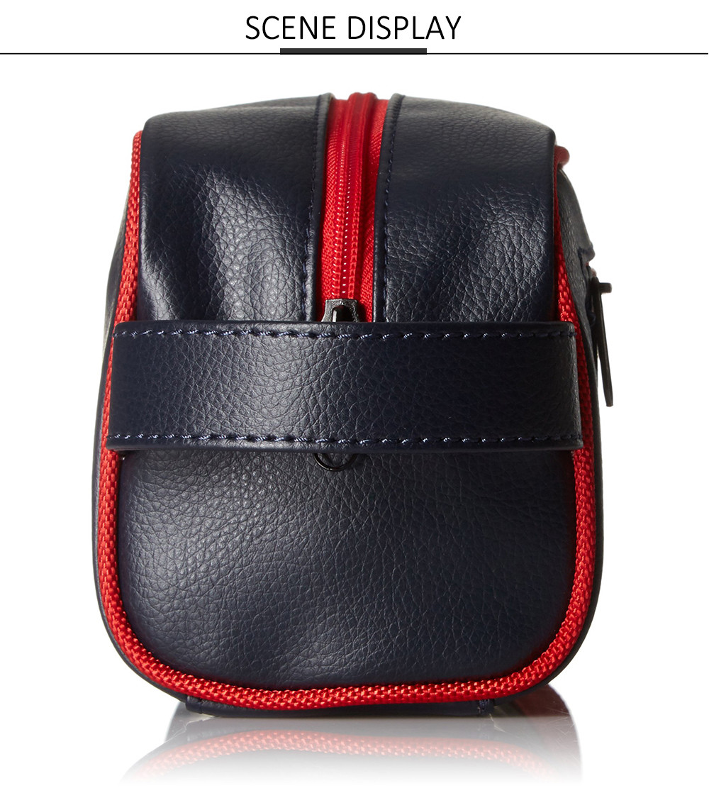 Waterproof Men PU Leather Travel Shaving Kit Bag