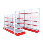 Q235 Steel Supermarket Gondola Shelves Double Side