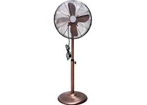 China 16&quot; Metal Retro Floor Standing Fan 3 Speed Round Pin Plug Brushed Nickel Finish factory