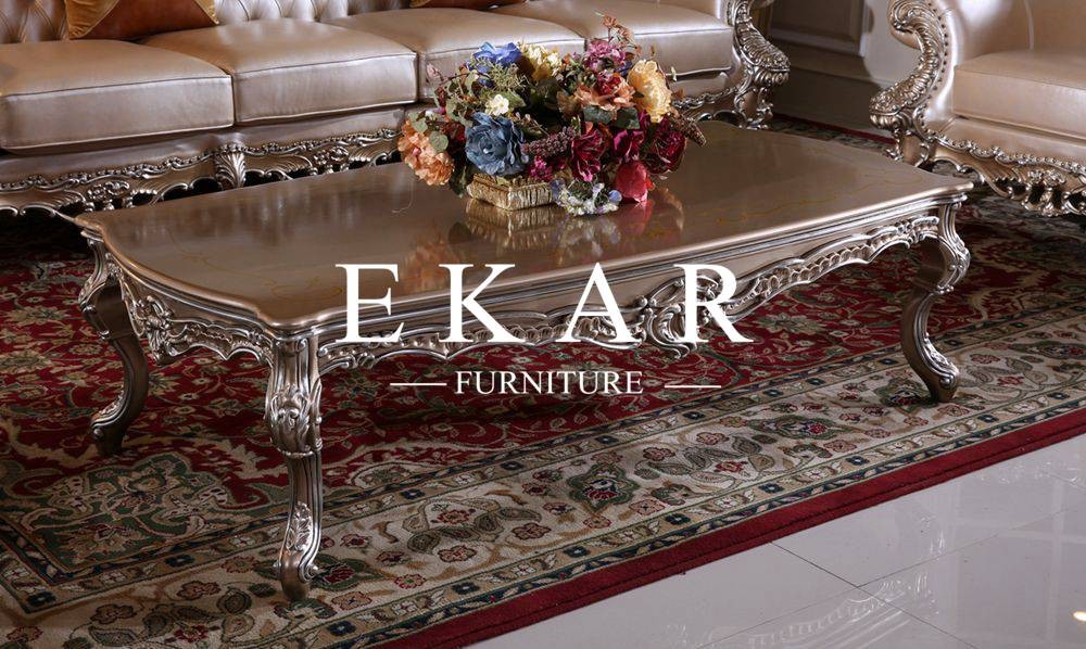 Carved Royal Furniture European Style Luxury Wooden Coffee Table LS-A115J-1