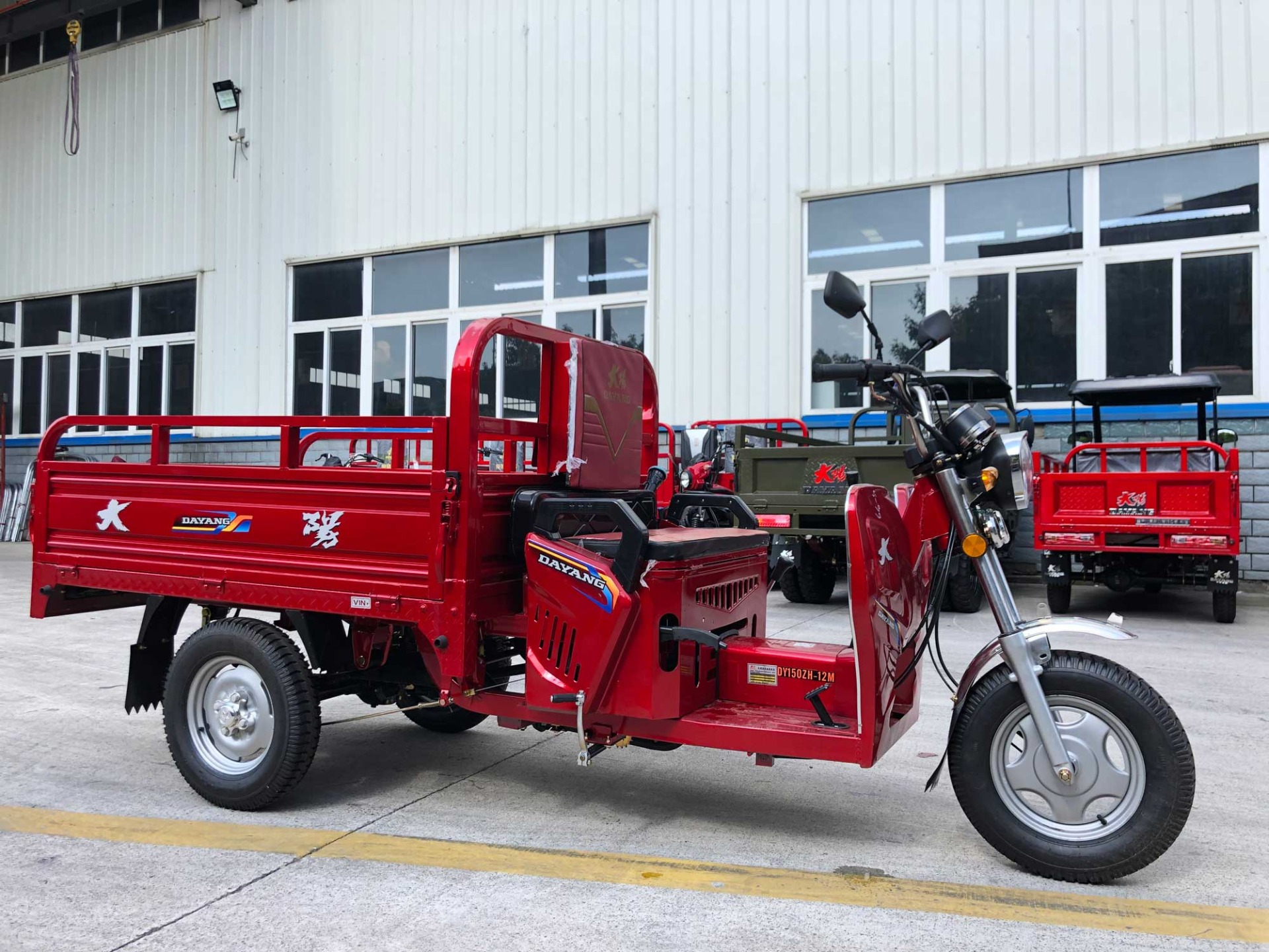 DAYANG 201-250cc Air-cooling Engine Gasoline Open Type Red Motorized Passenger Tricycle