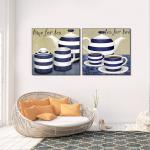 Two Panels Different Handmade Oil Painting Spray Painting On Canvas