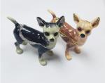 Cute small metal decorative trinket boxes Chihuahua dog jewelry box