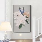 Modern Textured Canvas Oil Painting Abstract Flower Hand Painted Living Room
