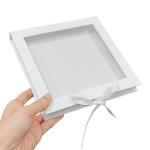 Square Cardboard Display Box Recycled Magnetic Closure Gift Box With Clear