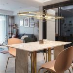 LED Golden Tan Hardware Plating + Acrylic Geometric metal Modern Pendant Light