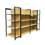 Supermarket Wood Grain Shelving Shop Convenience Store Display Stand