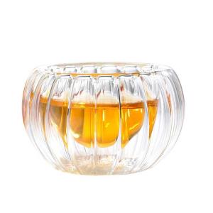 China Pumpkin Shape Double Borosilicate Glass Cup 50ml factory