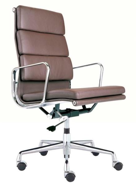 High Back Soft Pad Management Chair , Brown Executive Office Chair With Nylon