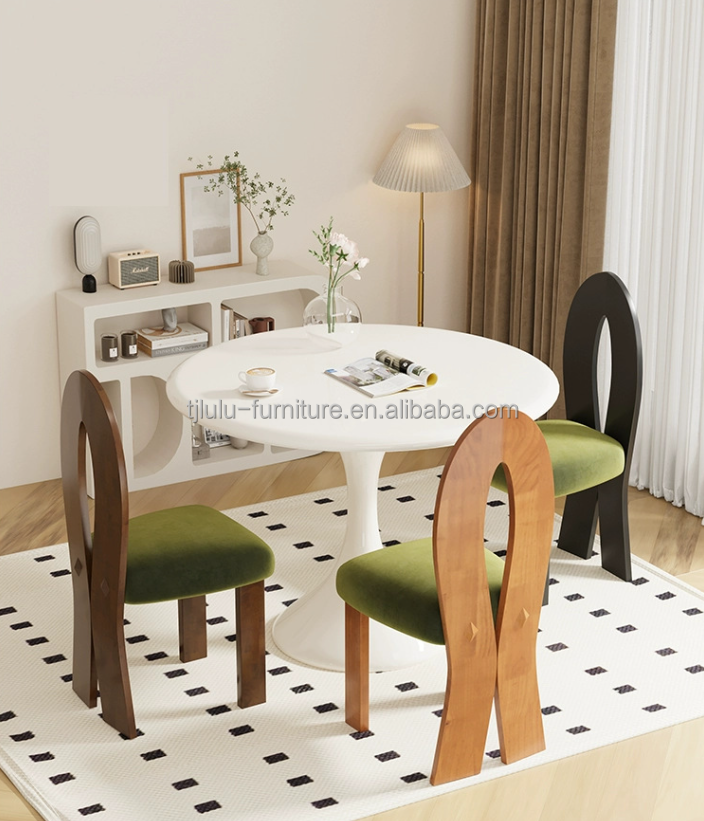 Mail Packing N Living Room Furniture Modern Design Soft Seat Wood Lamb Wool Dining Room Chair for Hotel and Home