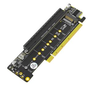 China Dual NVMe PCIe 4.0 Adapter for M.2 SSD, 18x9cm, 1 Year Warranty factory