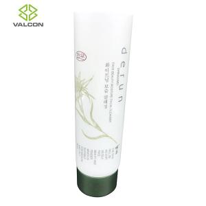 China 100 ML Diameter 40 MM Customized Tube Packaging With Green Screw Cap For Facial Cleanser factory