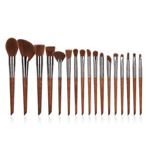 China Brass Ferrule Face Makeup Tools 17pcs Multipurpose Makeup Brush Set factory